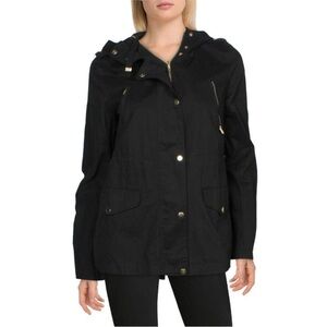 Love Tree Womens Black Twill Military Lightweight Anorak Jacket Outerwear
